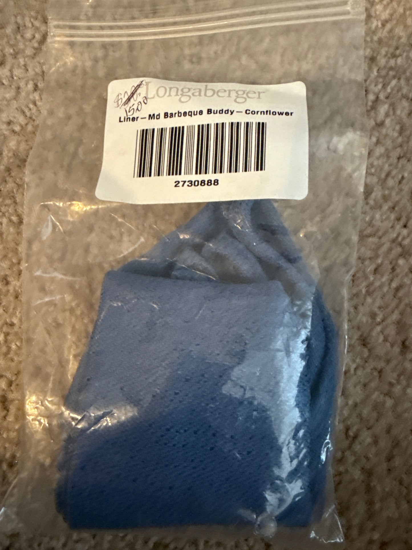 Longaberger medium barbecue buddy in cornflower