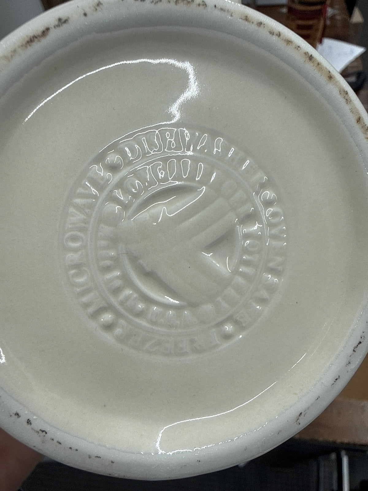 Longaberger sauce pitcher in classic blue