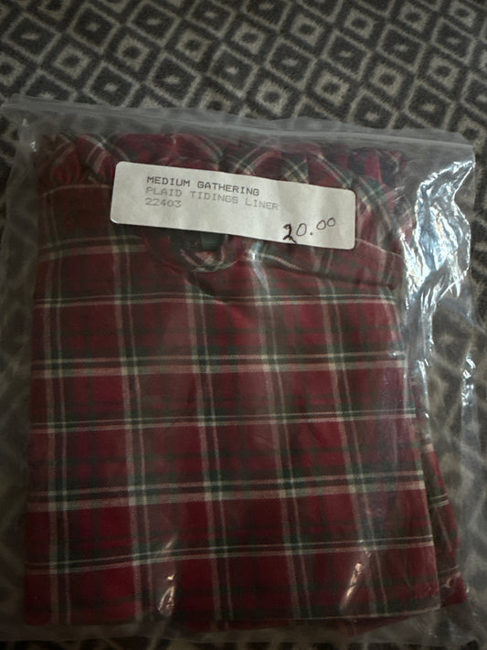 Longaberger Medium Gathering Liner in Plaid Tidings