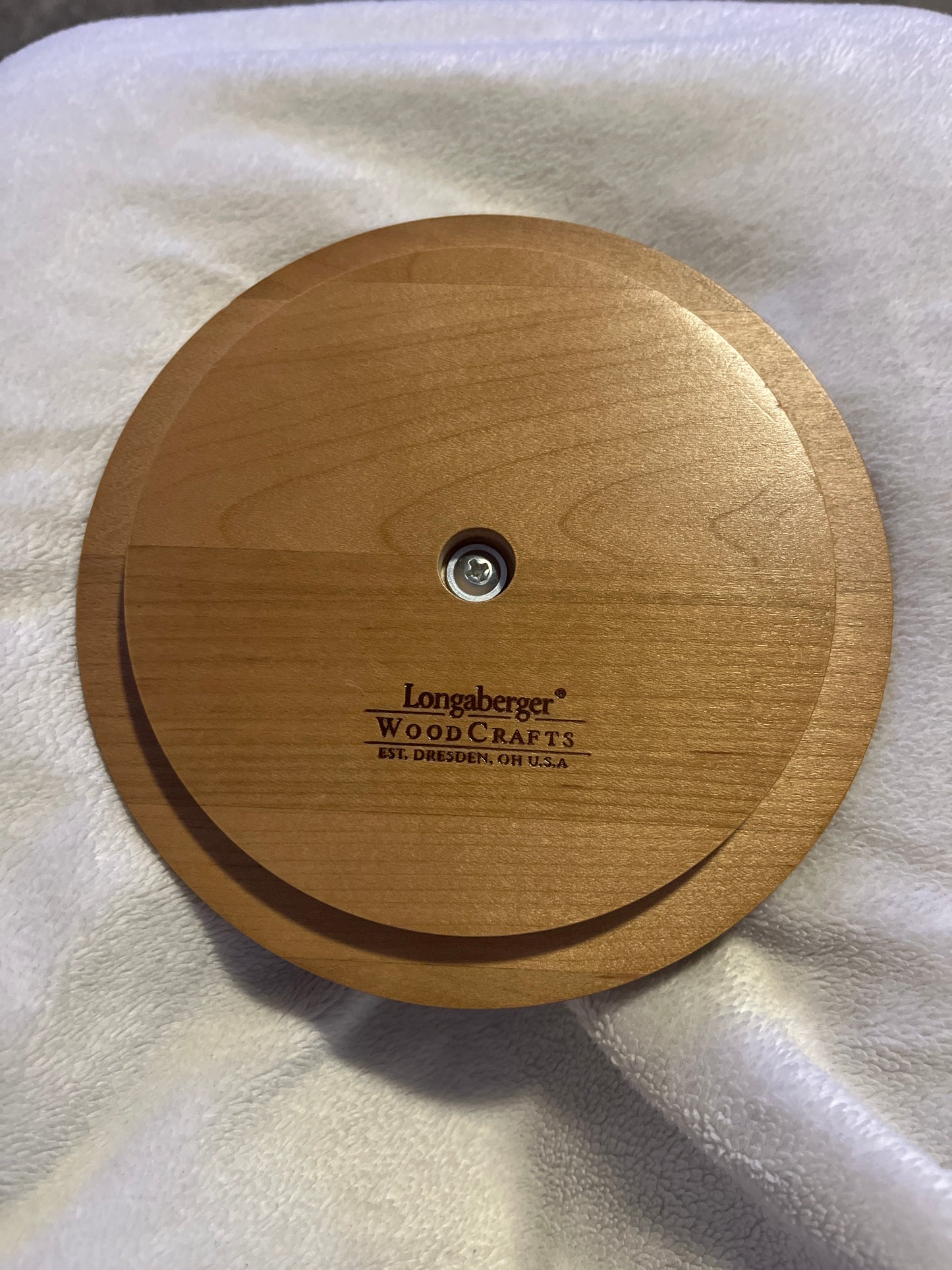 Longaberger 5.75” round lid - navy colored knob