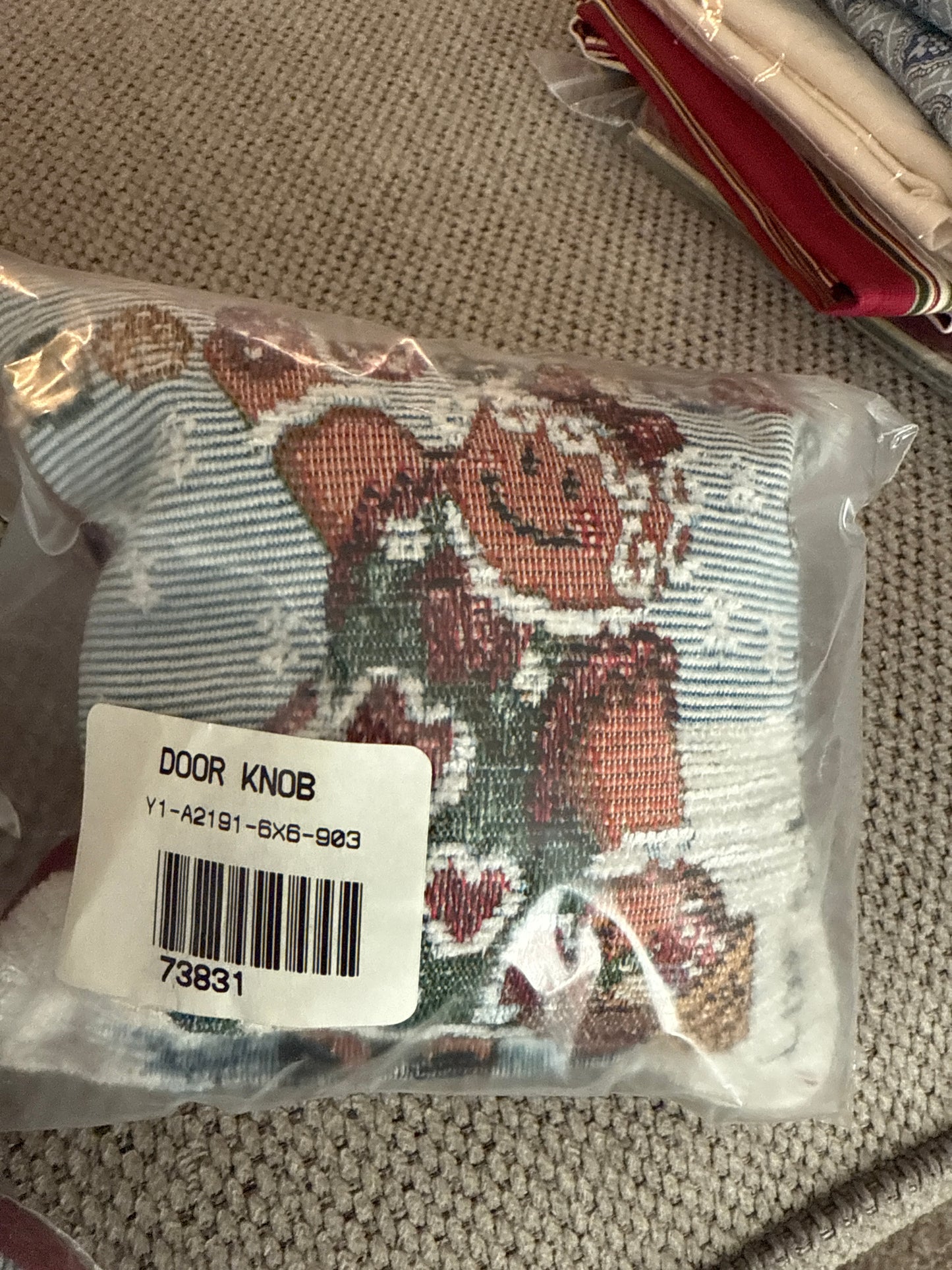 Longaberger gingerbread door knob pillow