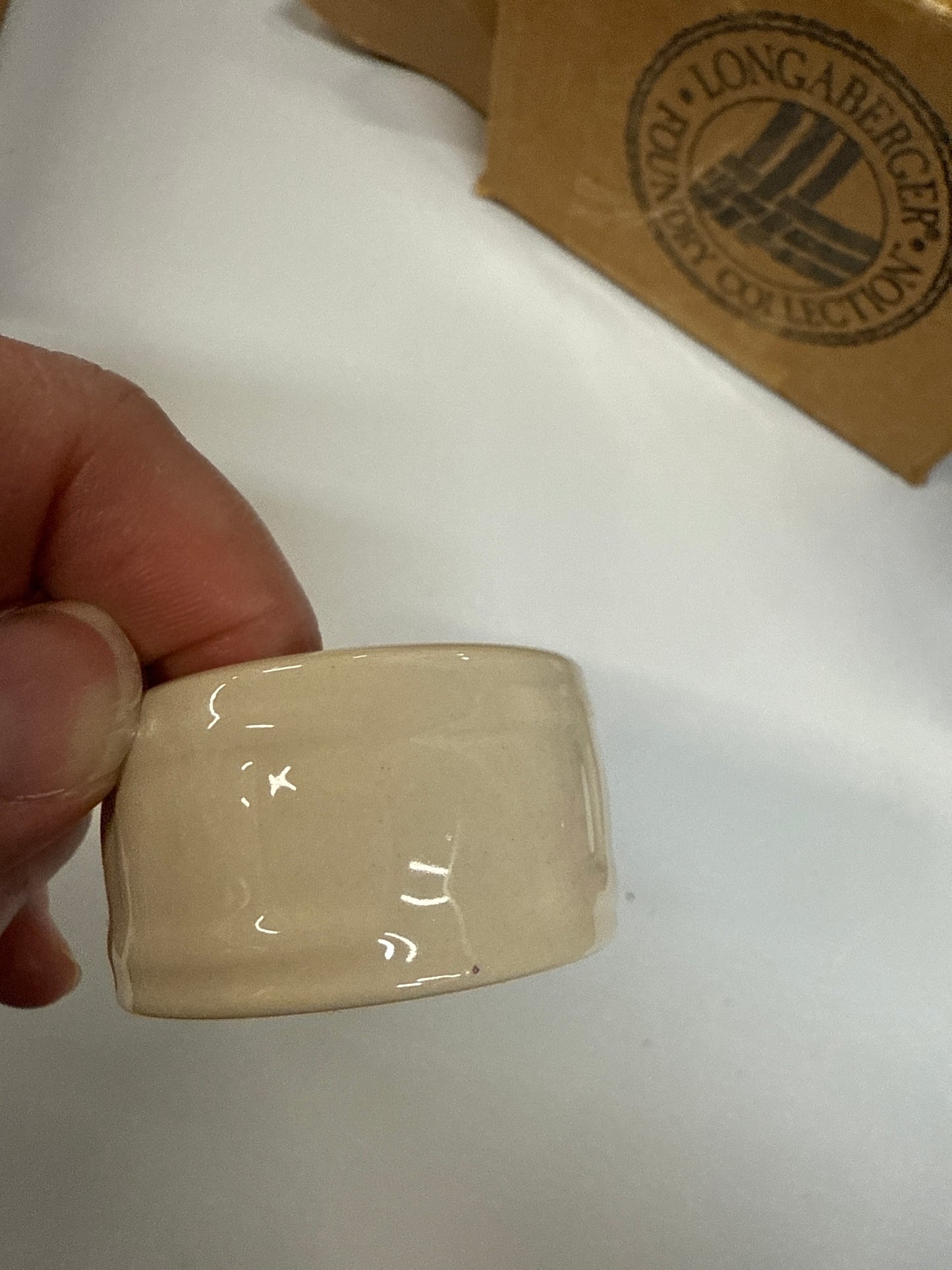 Longaberger napkin ring in ivory