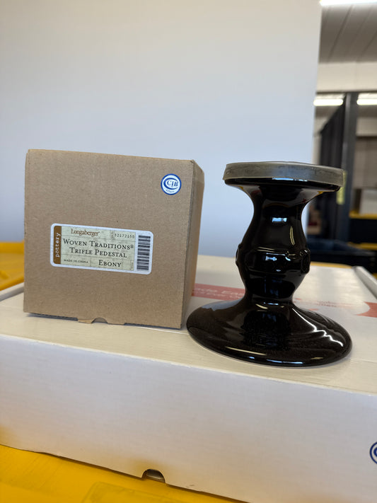Longaberger trifle pedestal in ebony (may not be in original box)