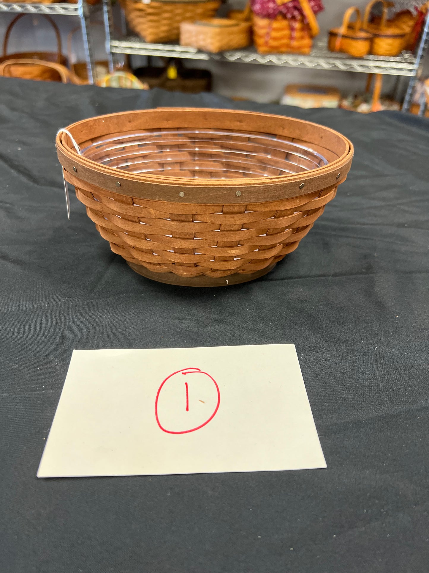 Longaberger small oval bowl basket with protector