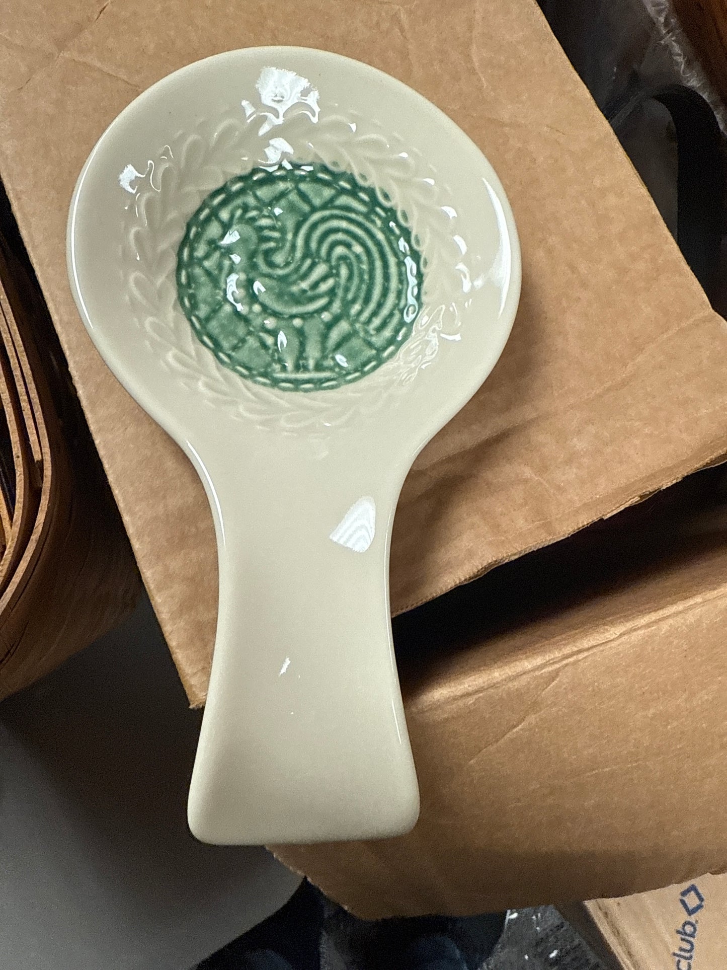 Longaberger American craft spoon rest in sage