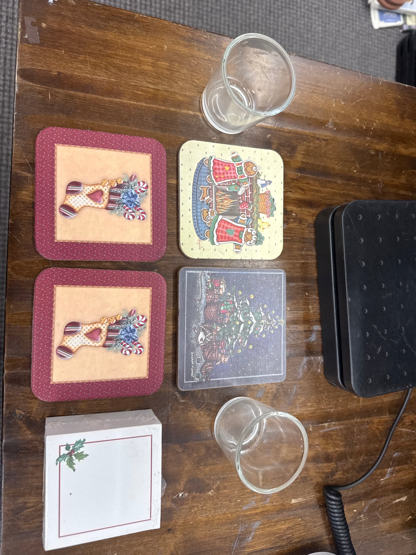 Longaberger/ homestead votives, coasters and post-its cube (sold as a lot)