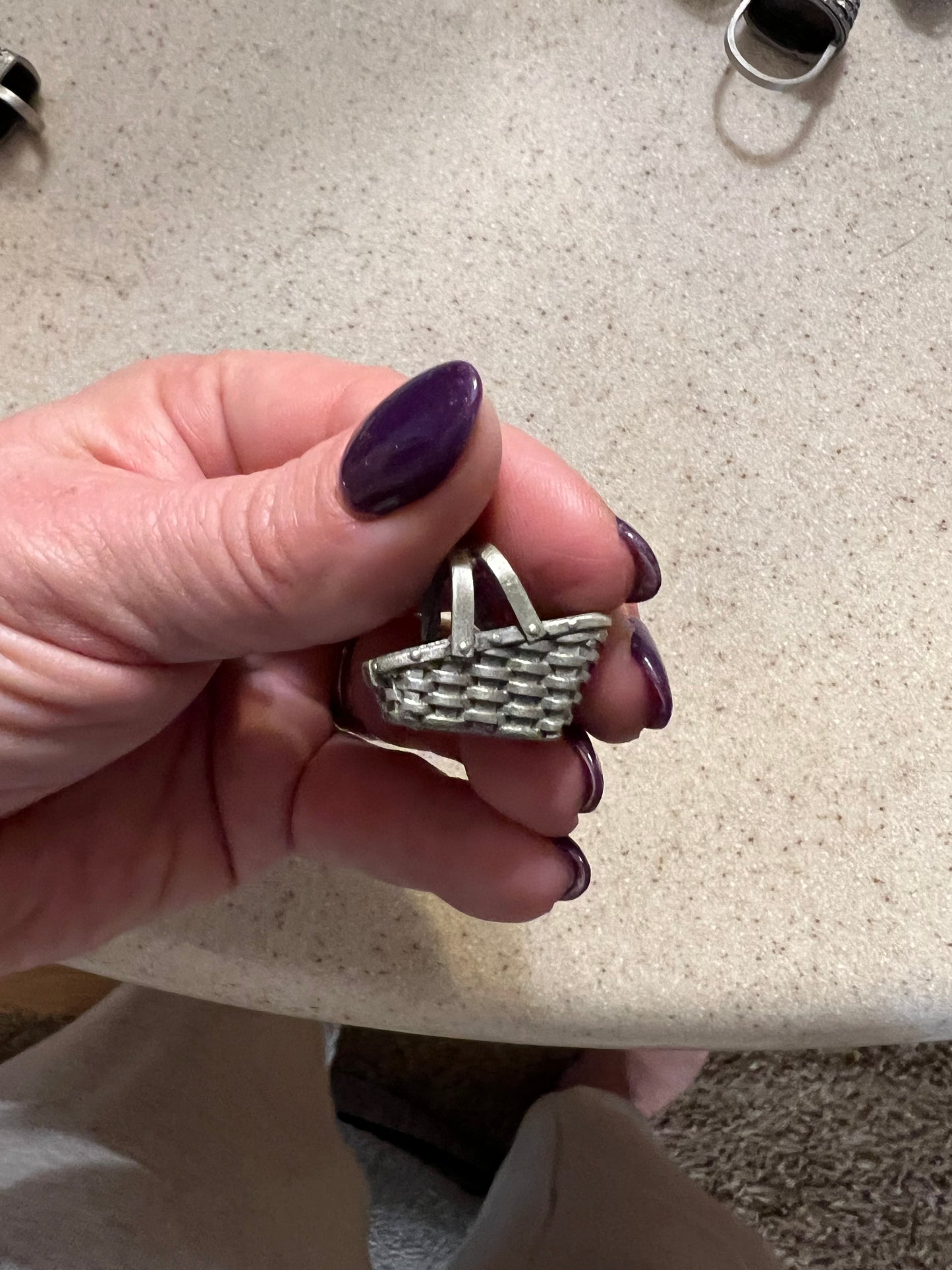Longaberger pewter basket