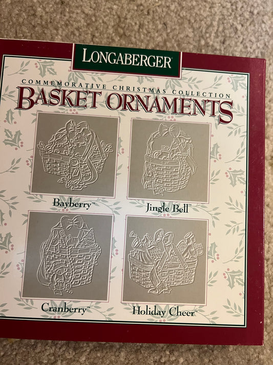 Longaberger pewter basket Christmas ornaments set(bayberry)