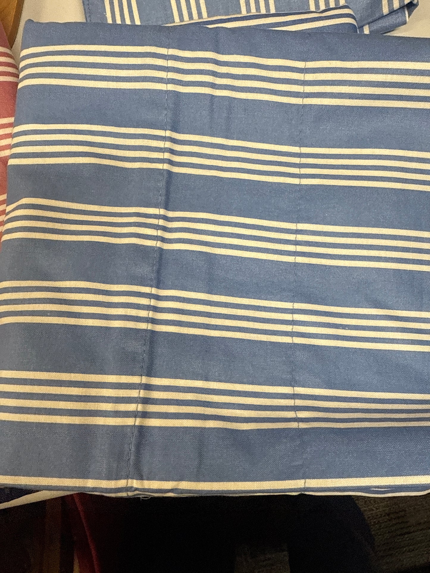 Longaberger 73 3/4”in valance in blue sky stripe