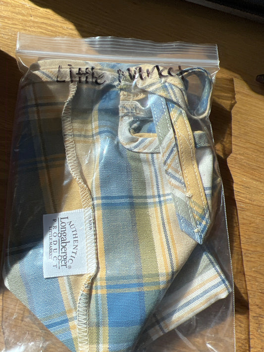 Longaberger Little Market Liner in cornflower plaid