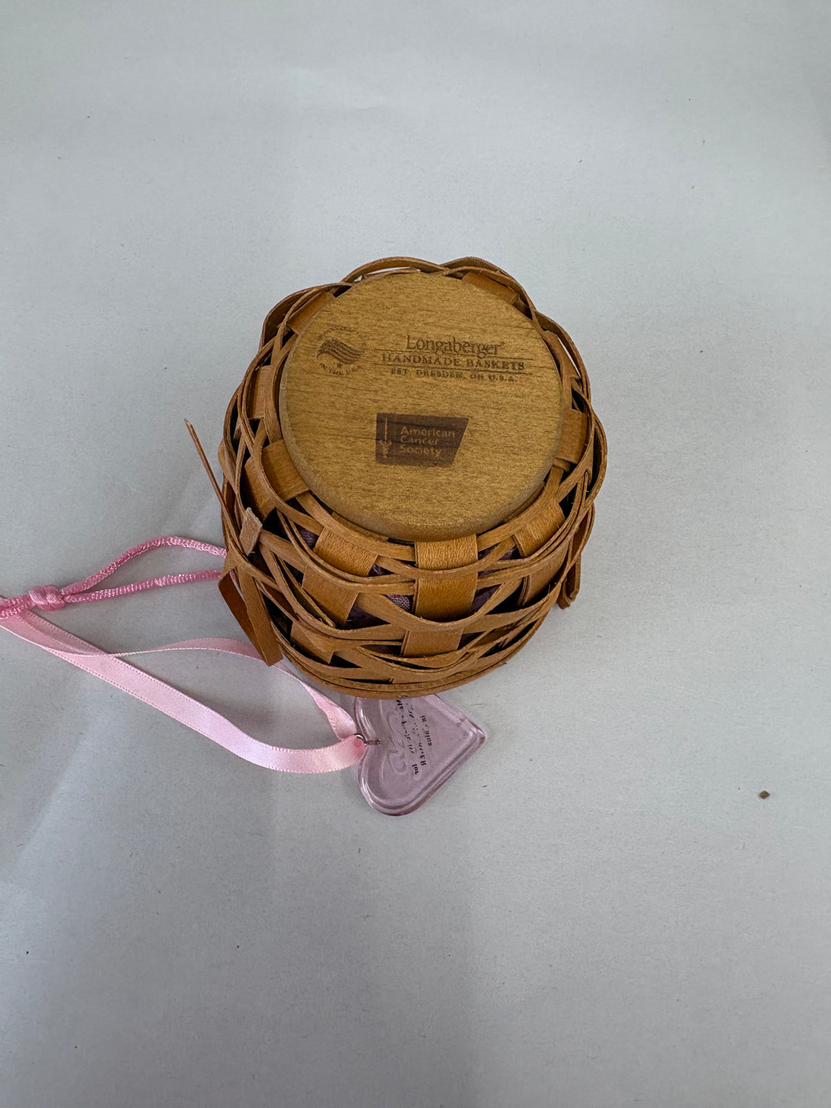 Longaberger 2013 Horizon of Hope Basket with Liner, Protector and Tie on in Warm Brown