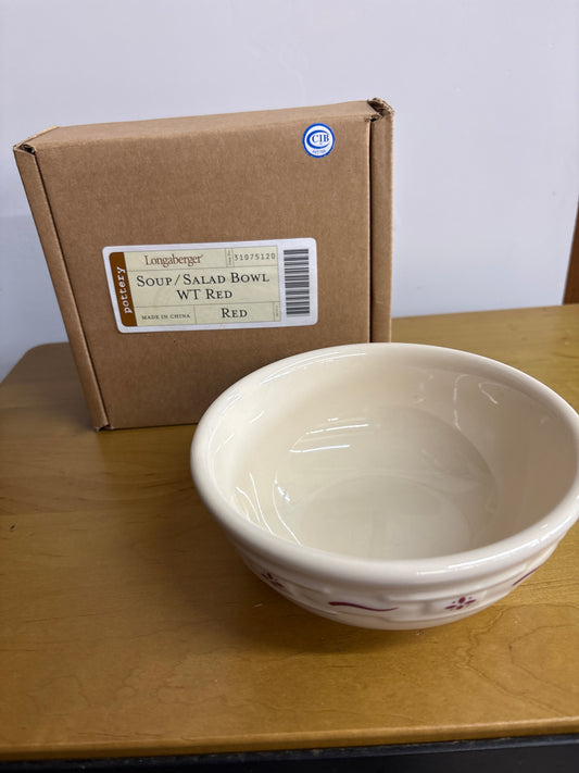 Longaberger Woven Traditions Soup/Salad Bowl in Traditional Red