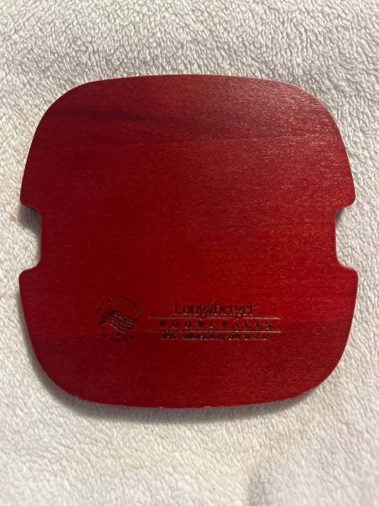 Longaberger 3.75”x3.75” square lid — red
