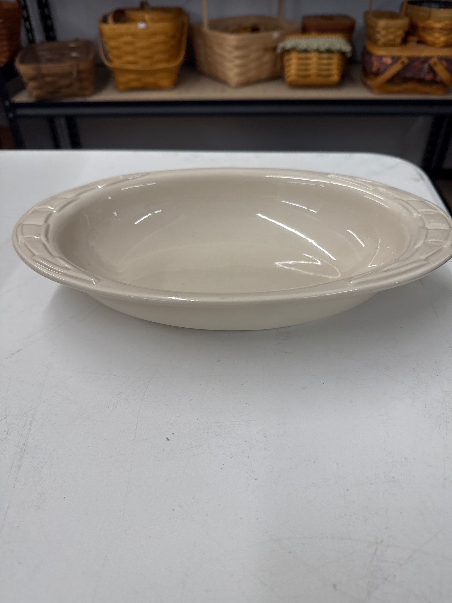 Longaberger vegetable bowl in ivory