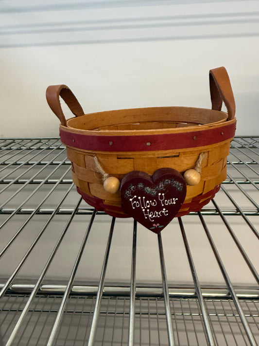 Longaberger button basket with tie on