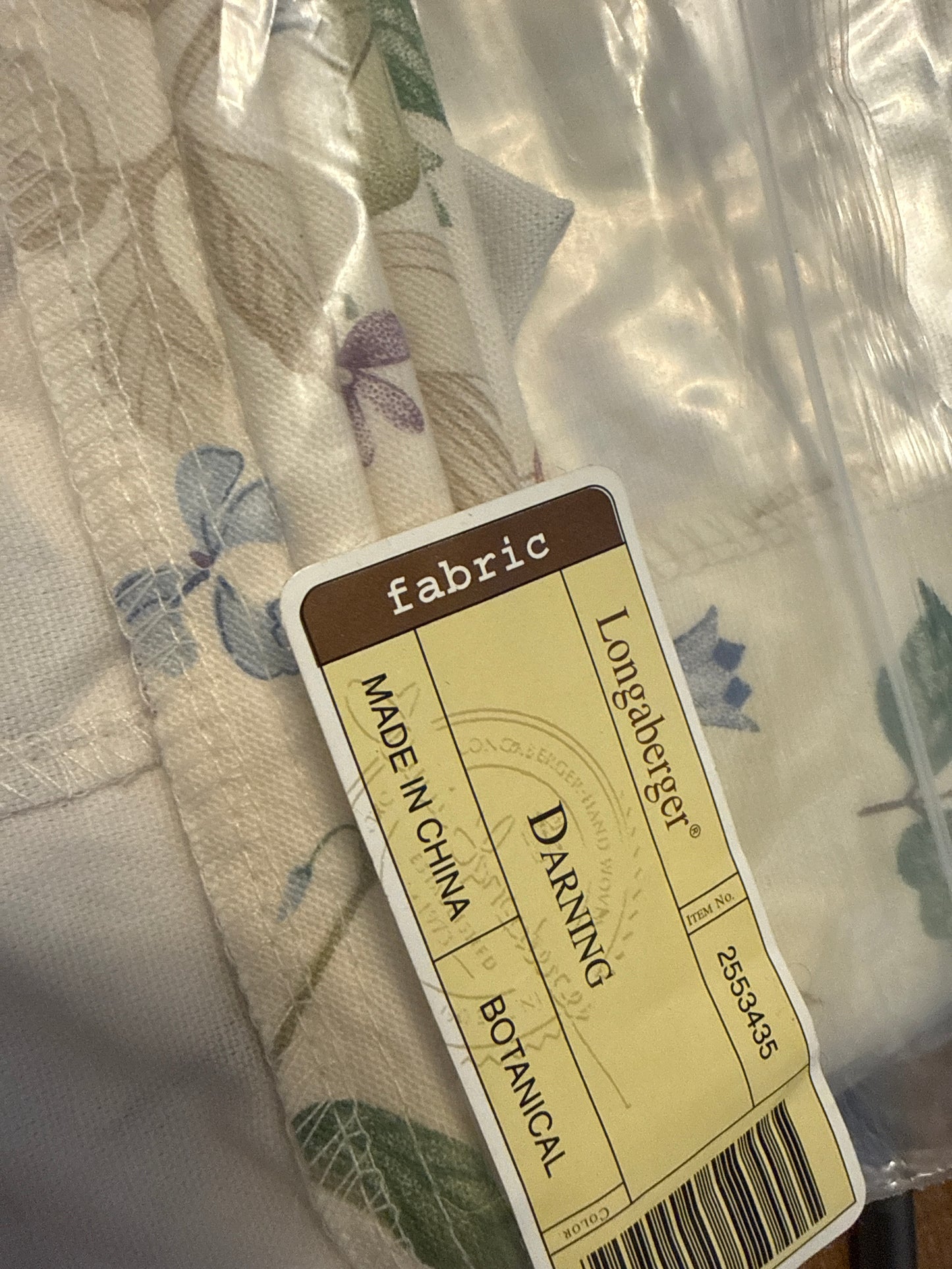 Longaberger darning liner in botanical fields