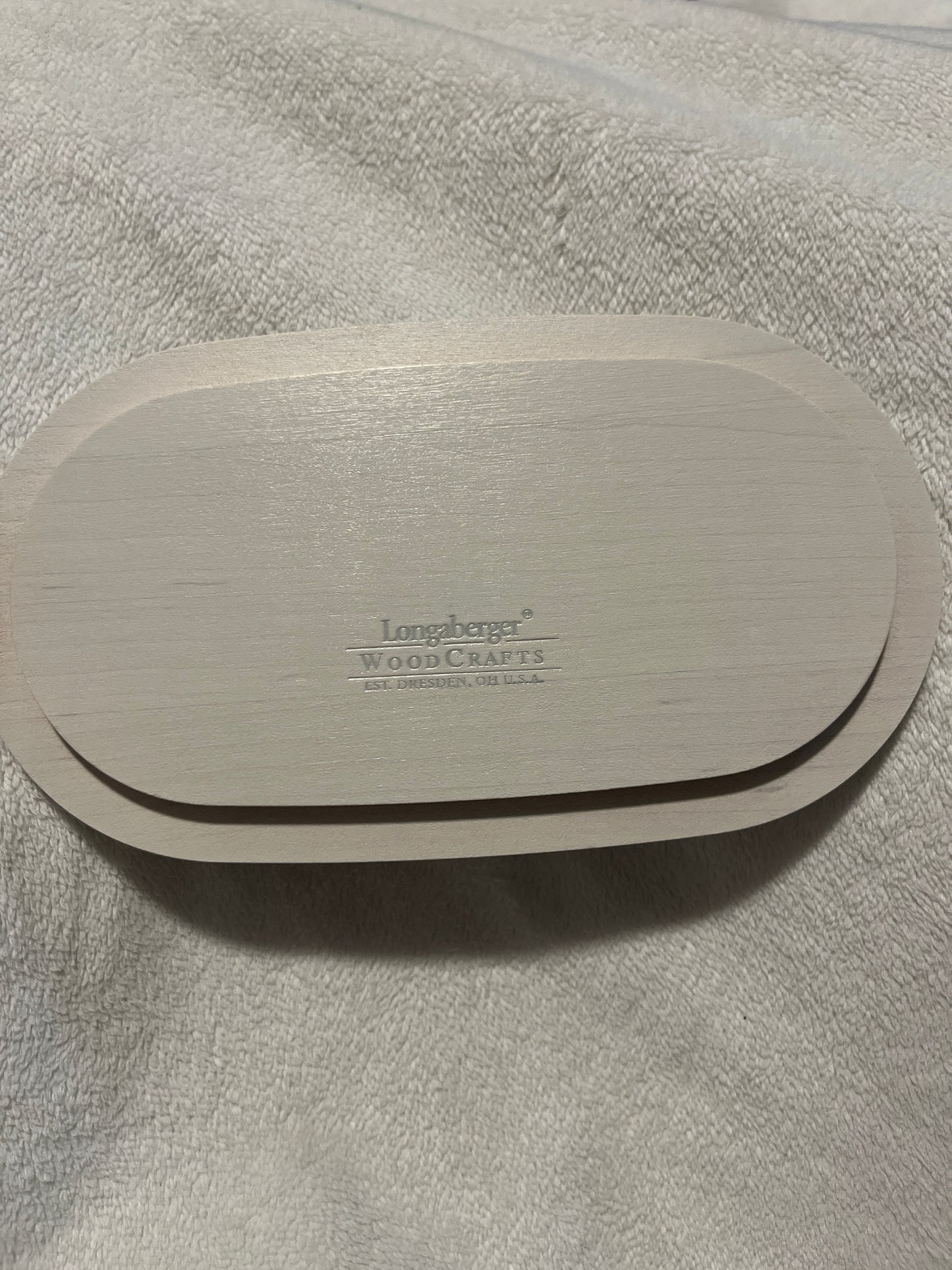Longaberger 6.75”x3.75 ovular lid