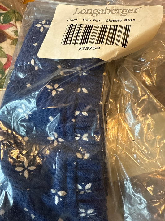 Longaberger pen pal liner in classic blue