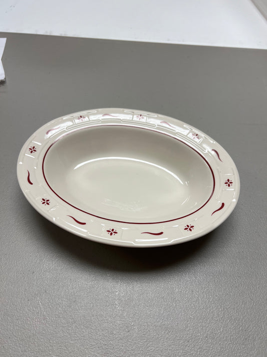 Longaberger veggie bowl in traditional red