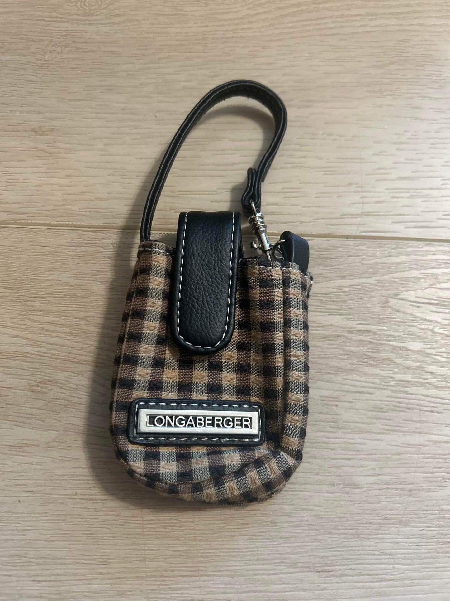 Longaberger Small Change Purse in Khaki Check