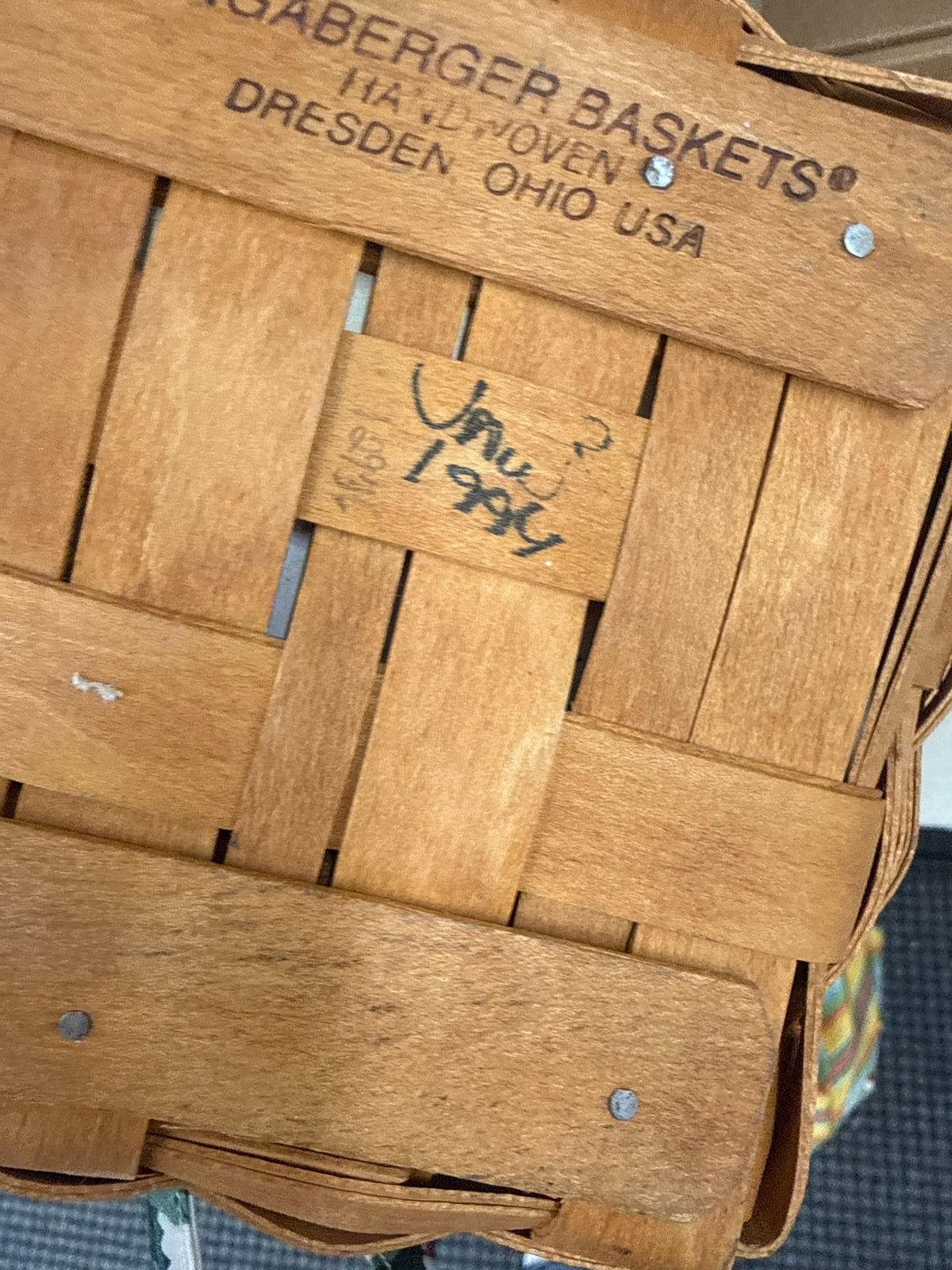 Longaberger jingle basket with liner and protector