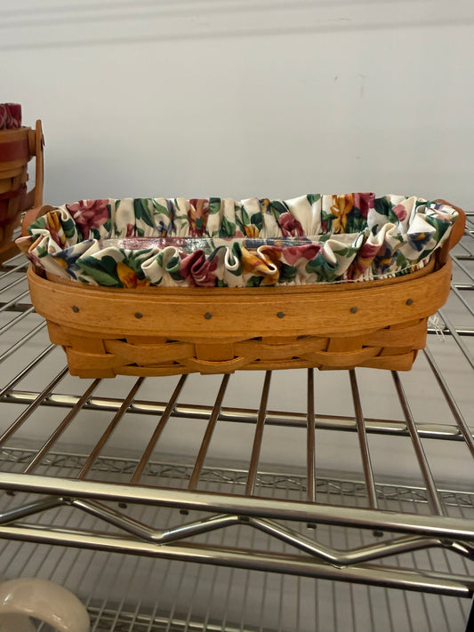 Longaberger lavender basket with liner and protector