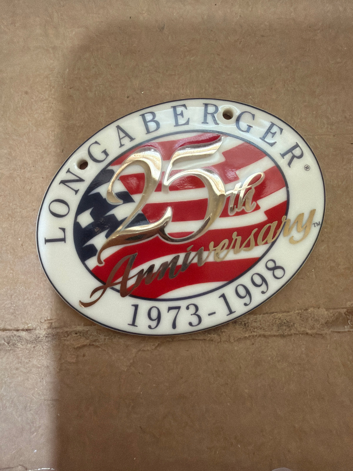 Longaberger Collector’s Club 25th Anniversary 1973-1998 Tie On