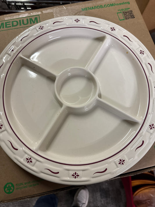 Longaberger divided platter in red