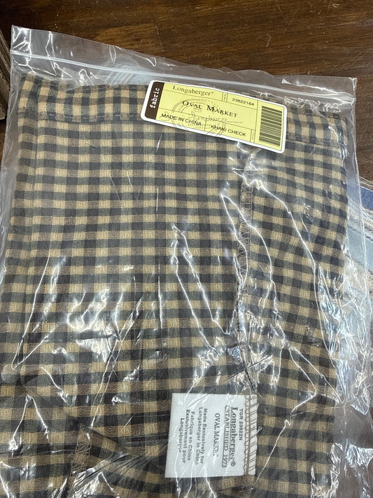 Longaberger oval market liner in khaki check