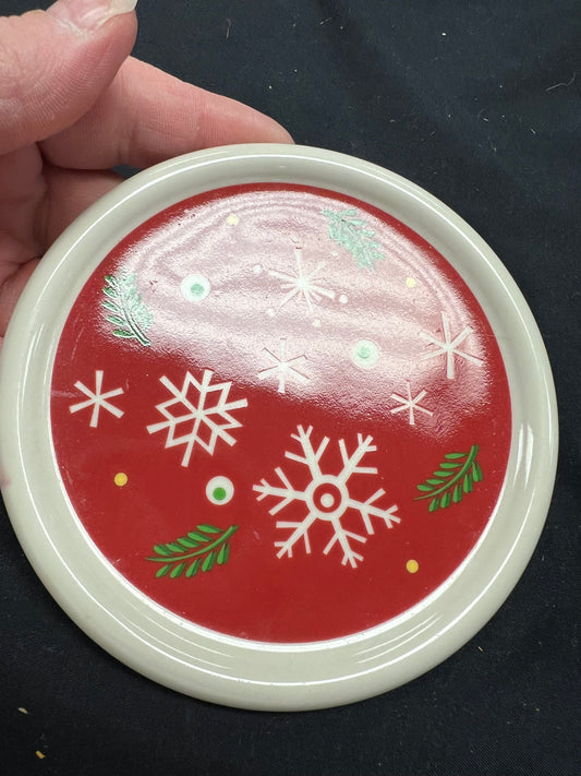 Longaberger holiday coaster or croc lid