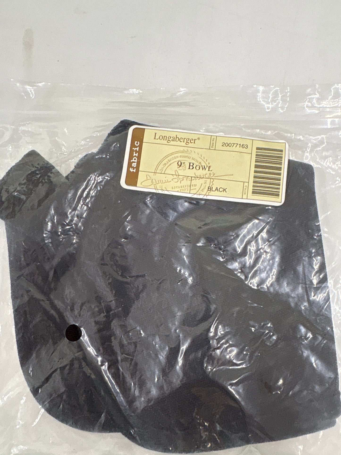 Longaberger 9” Bowl liner in Black