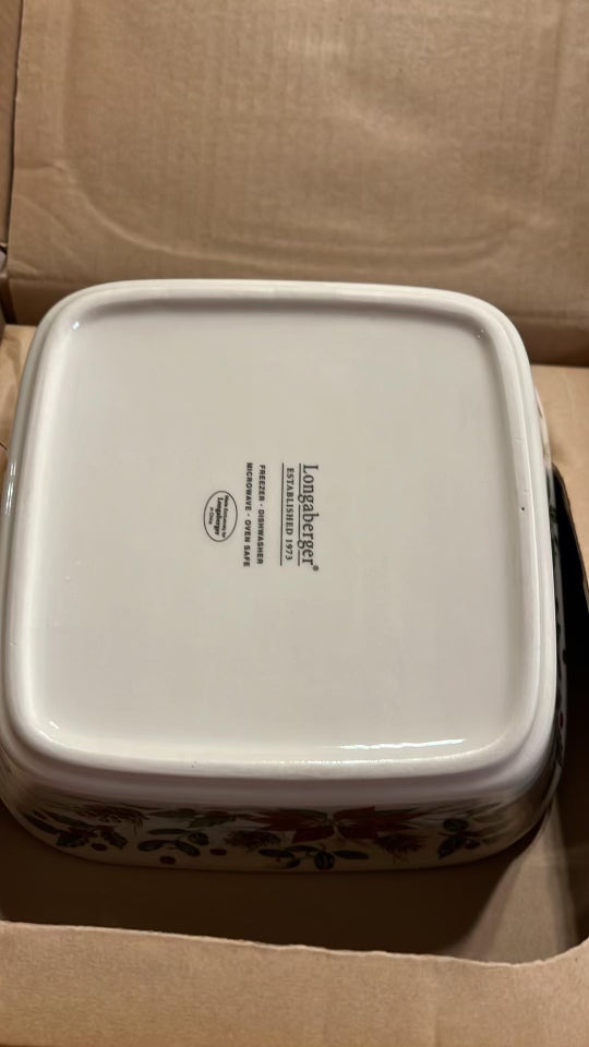 Longaberger Nature’s Garland Large Square Bowl