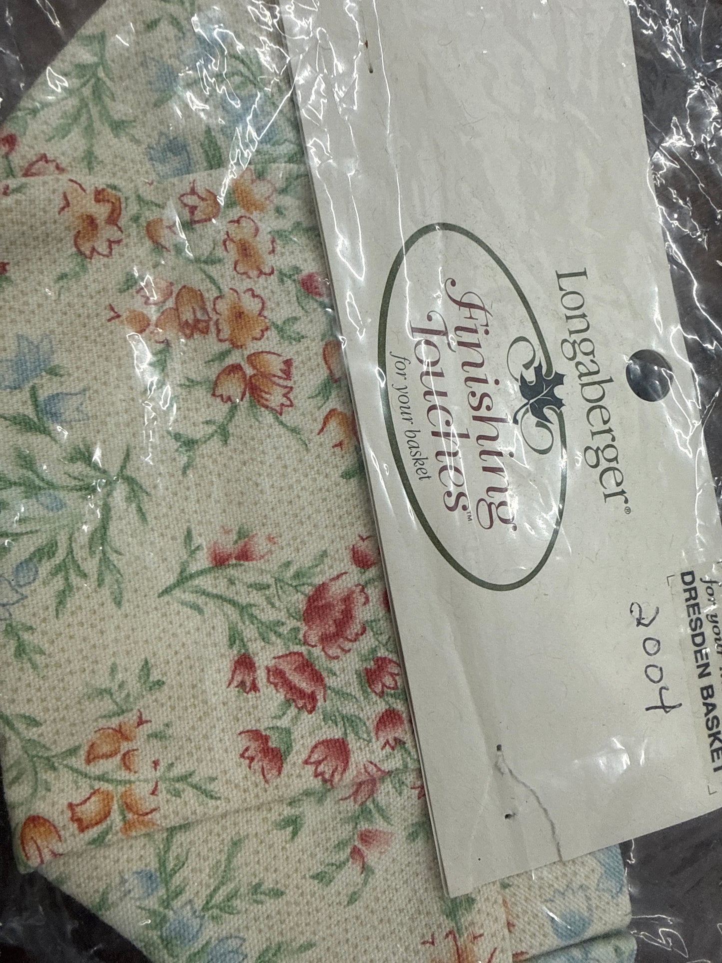 Longaberger 2004 Dresden basket liner in vintage blossom