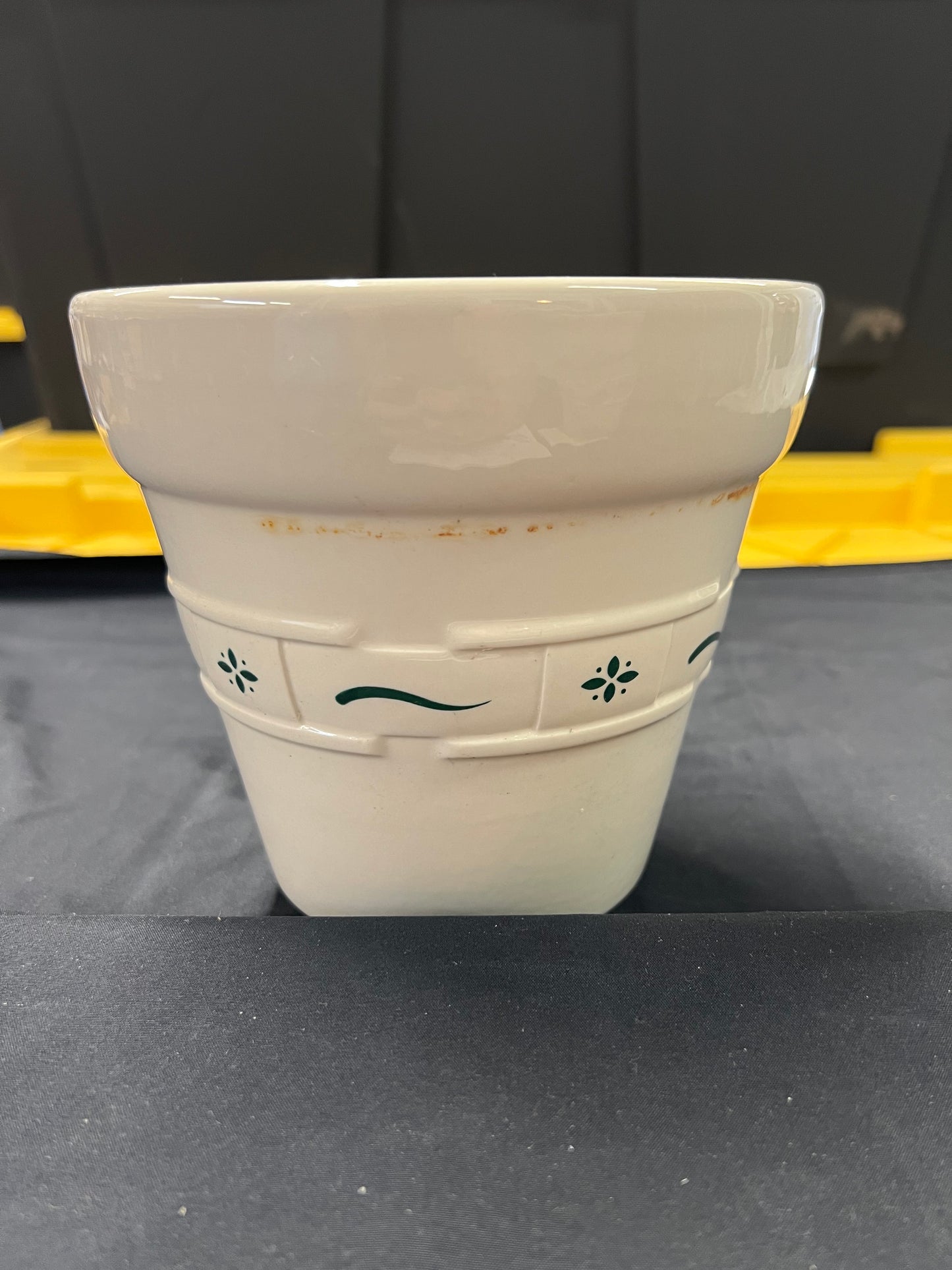 Longaberger large flower pot in heritage green
