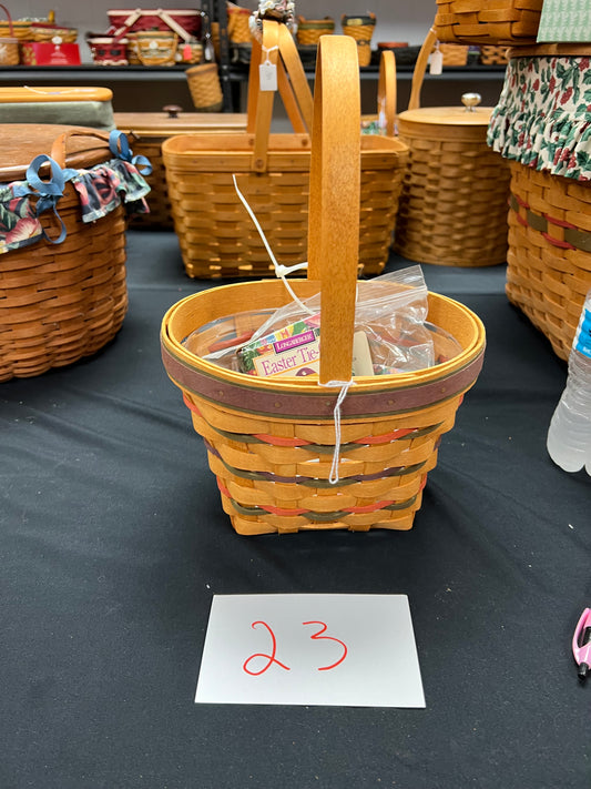 Longaberger 1996 Large Easter Basket with Liner, Tie on and Protector