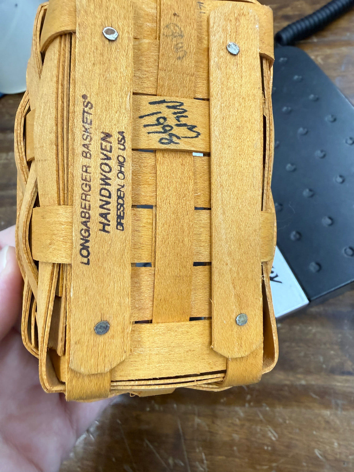 Longaberger business card basket
