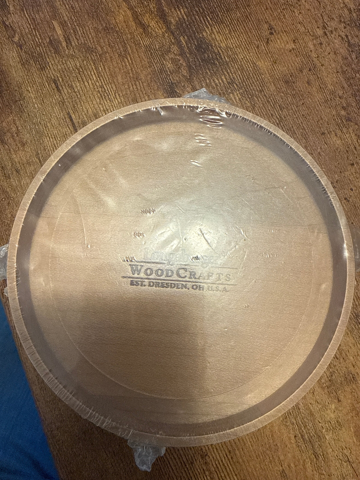 Longaberger wood top pedestal base