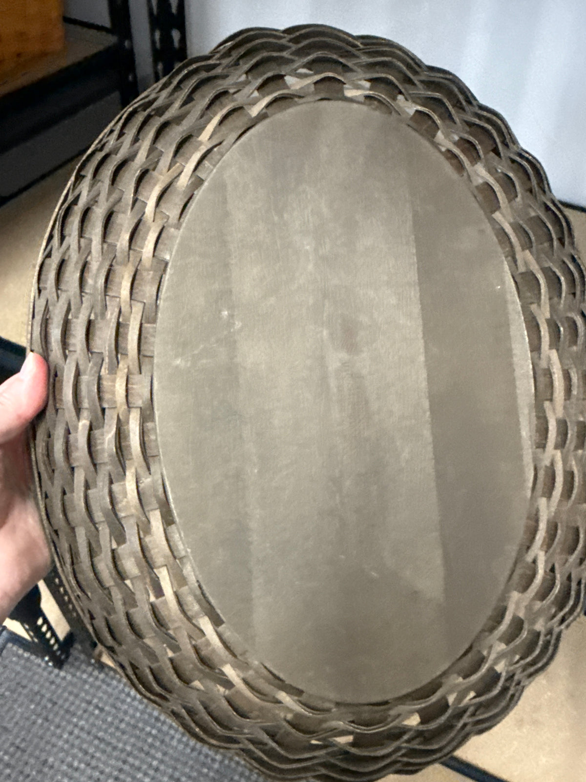 Longaberger dark brown swoop basket with protector