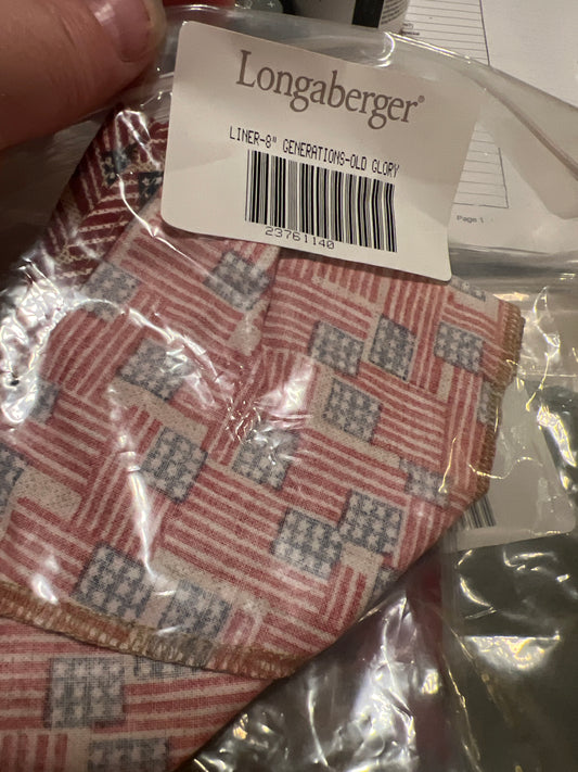 Longaberger 8” generations liner in old glory