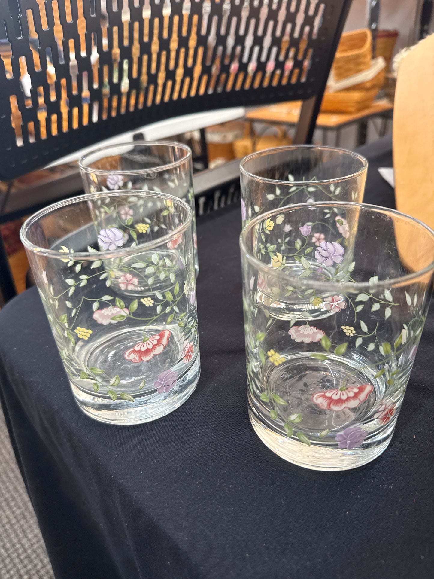 Homestead spring floral glasses-set of 4