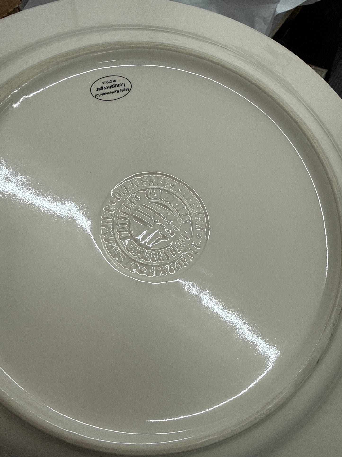 Longaberger ivory dinner plate