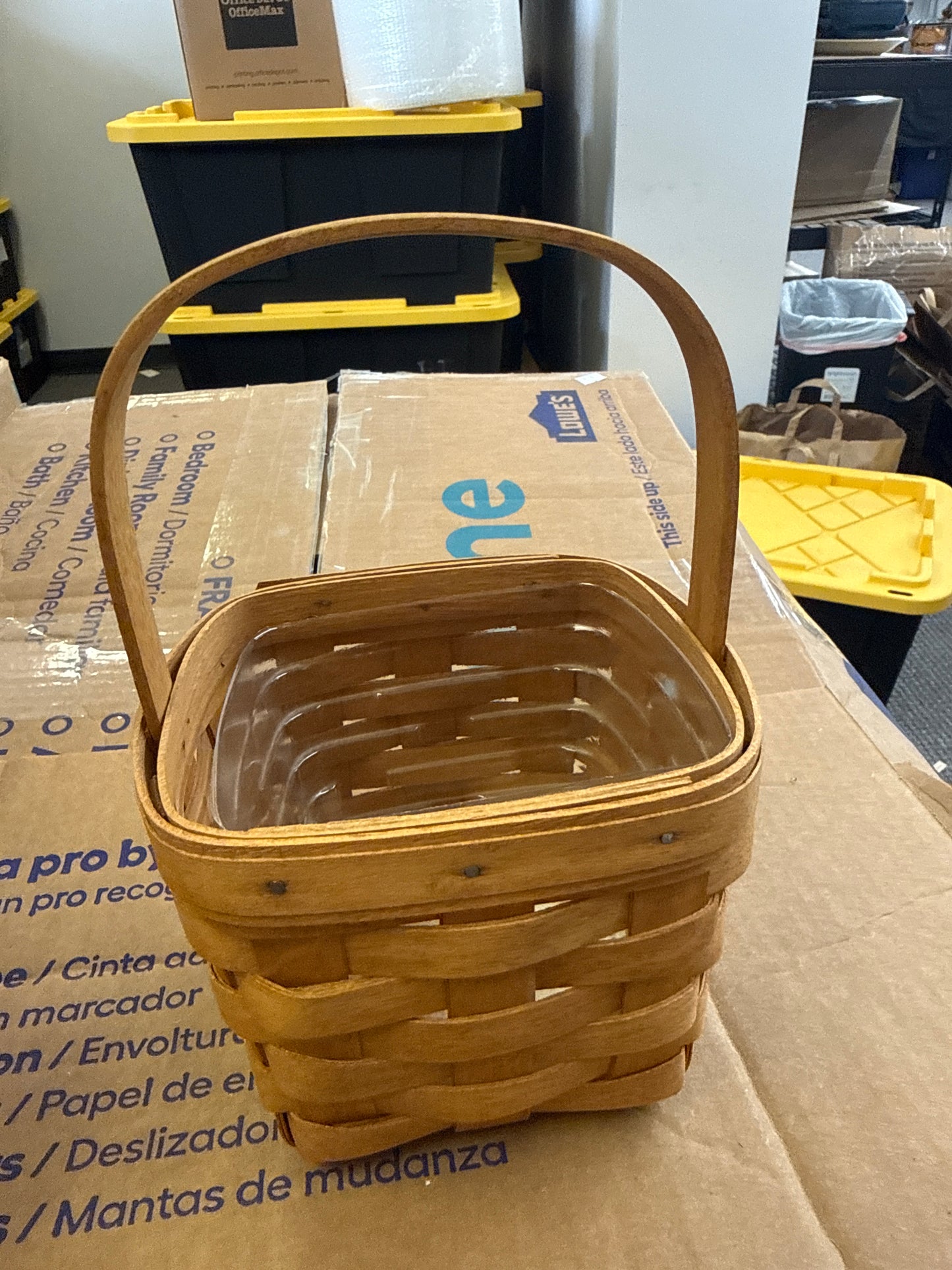 Longaberger small peg basket with protector