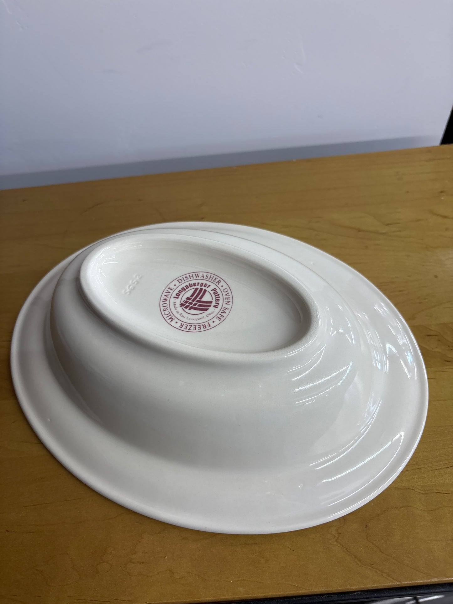 Longaberger Oval Serving Dish in Traditional Red