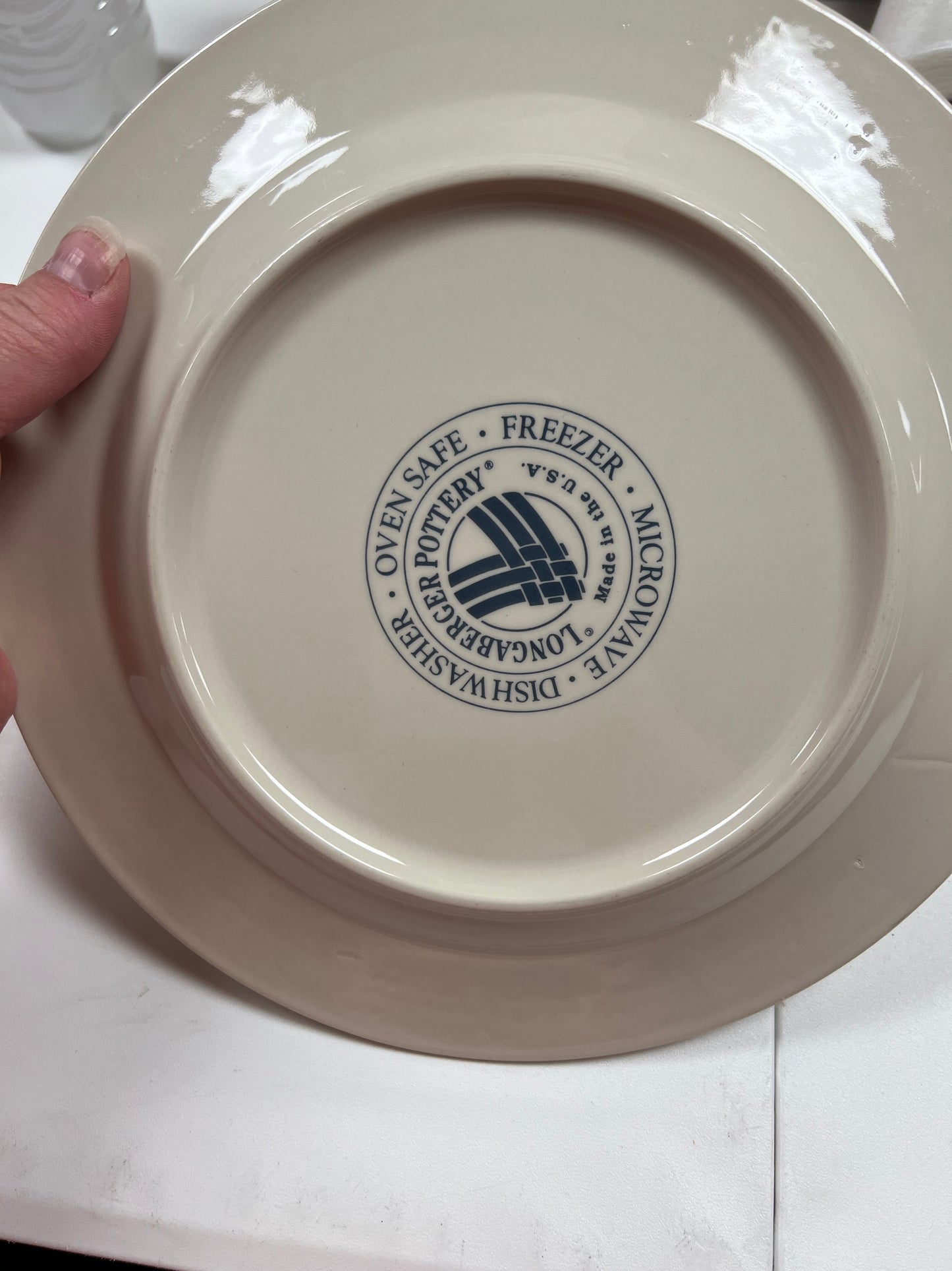 Longaberger dinner plate in classic blue