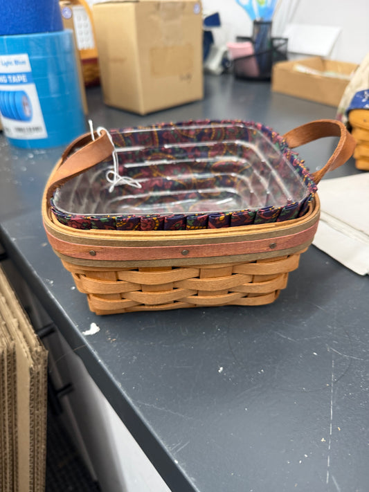 Longaberger spare change basket with liner and protector