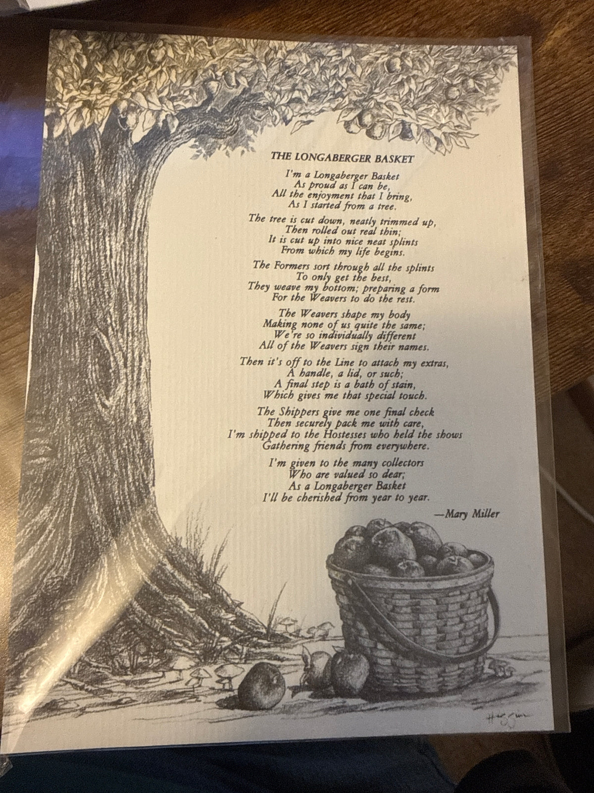 Longaberger basket poem by Mary Miller