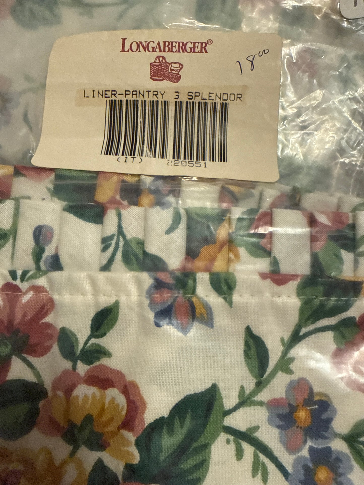 Longaberger pantry liner in garden splendor