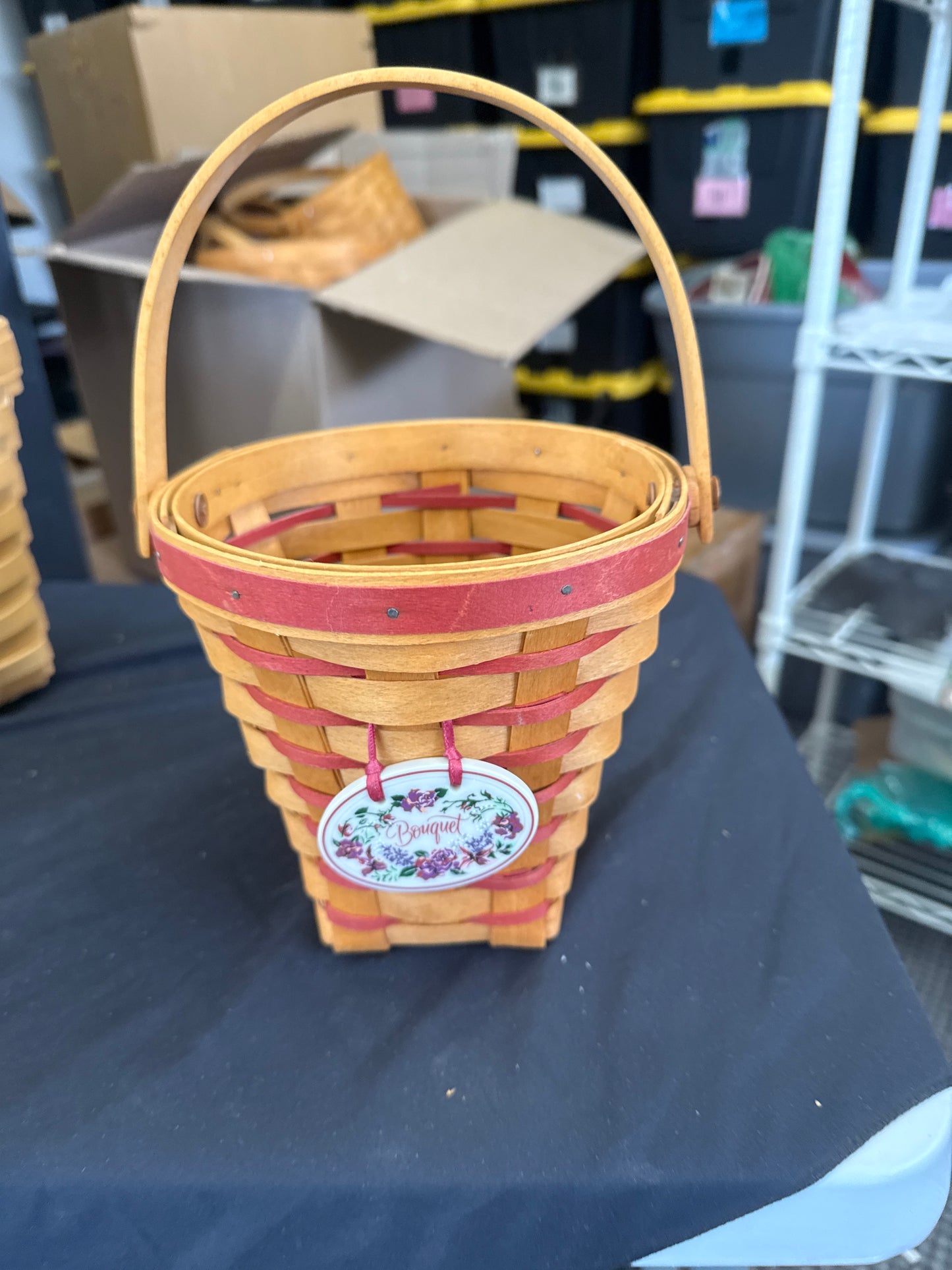 Longaberger bouquet basket with tie on