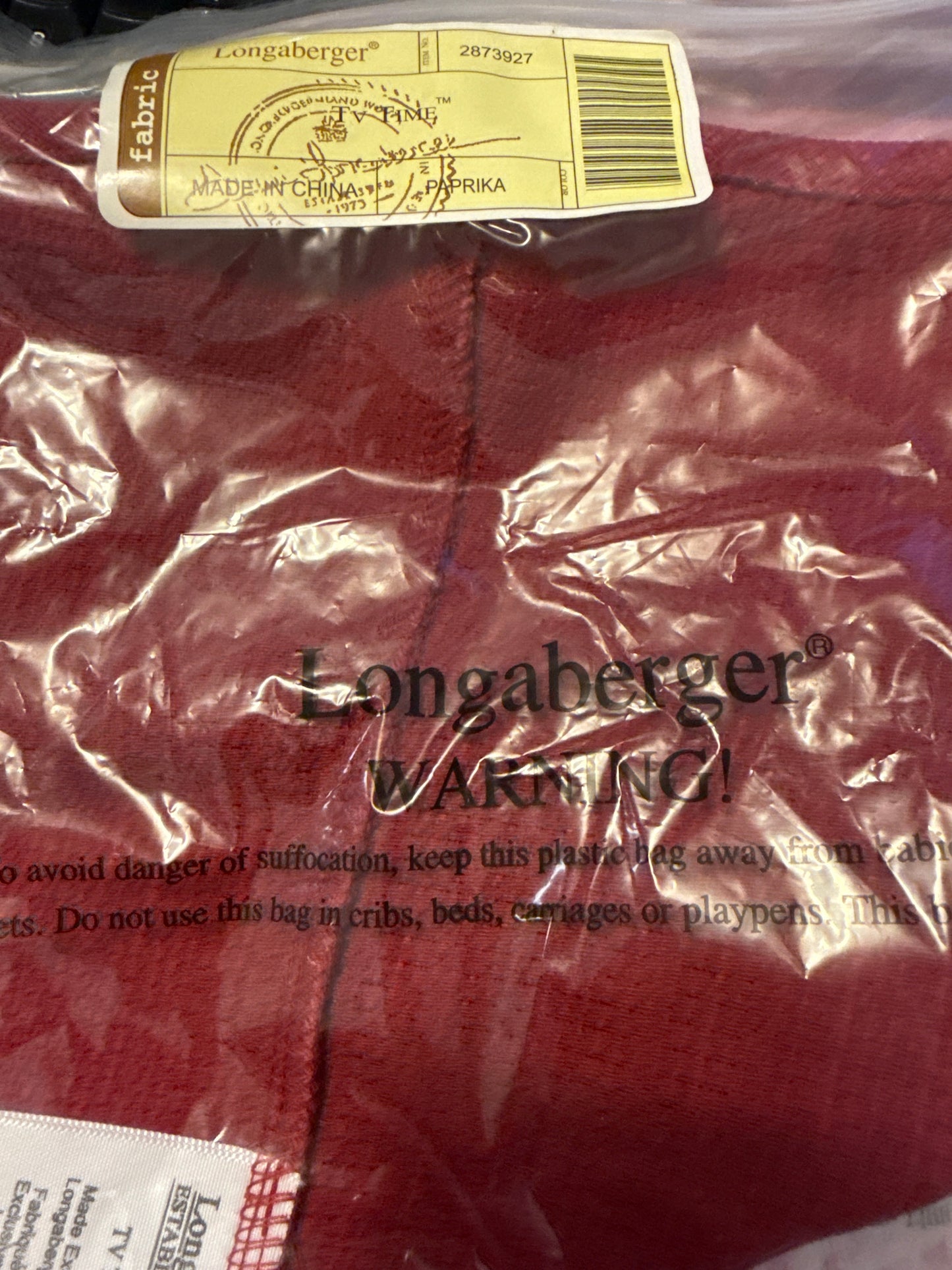 Longaberger tv time liner in paprika