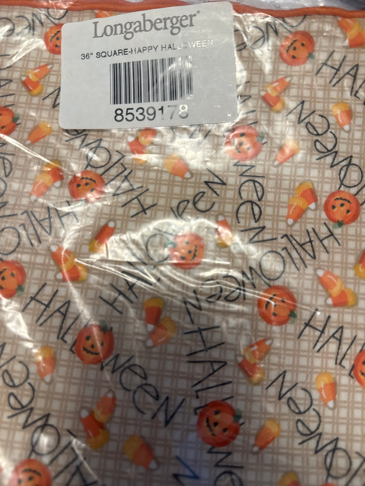 Longaberger 36” fabric square happy Halloween